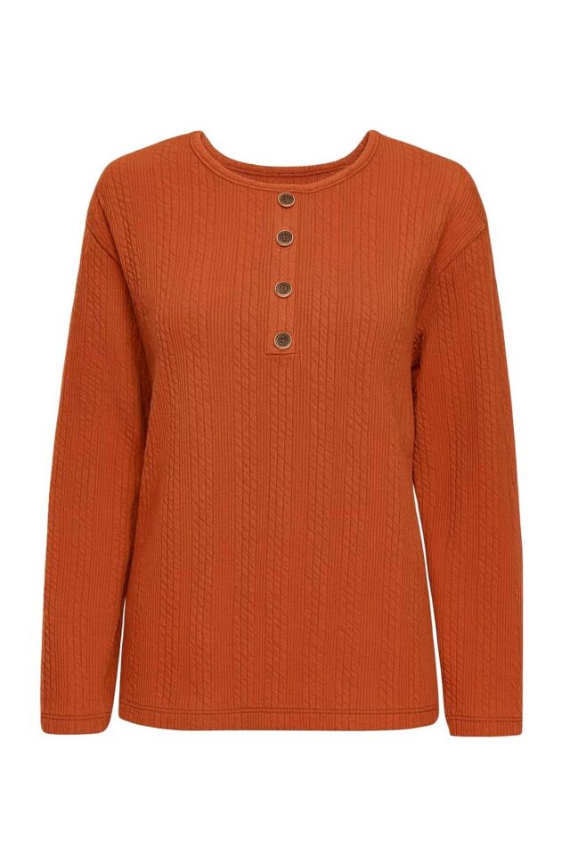 Kadın Likralı Orta Yaş Ve Üzeri Kışlık Triko Çağla Yeşili Anne Penye Bluz Yeni Sezon Burgu Desenli Kiremit - 2XL