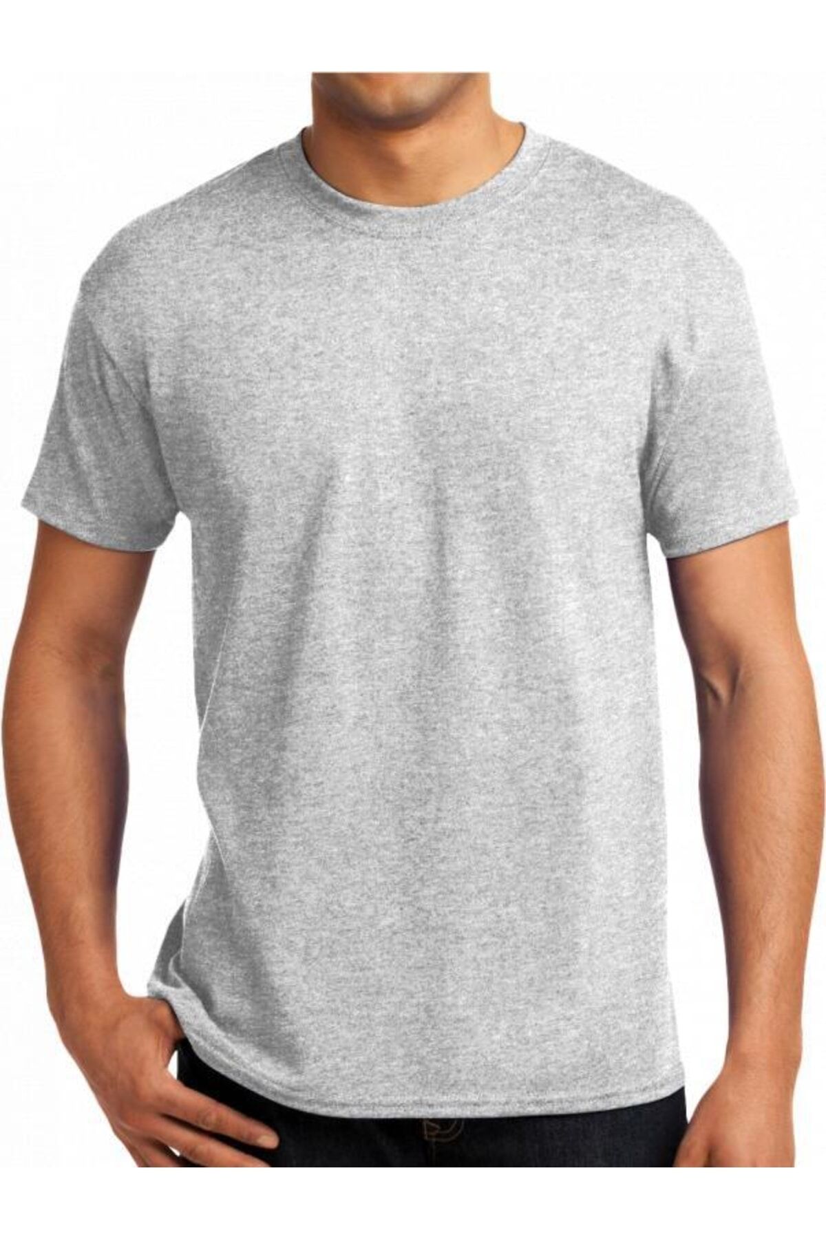 Erkek Düz Renk 5'li Paket Beyaz Gri Kırmızı Saks Siyah T-shirt Beyaz-Gr-Kirmizi-Saks-Si̇yah - 15-16 Yaş