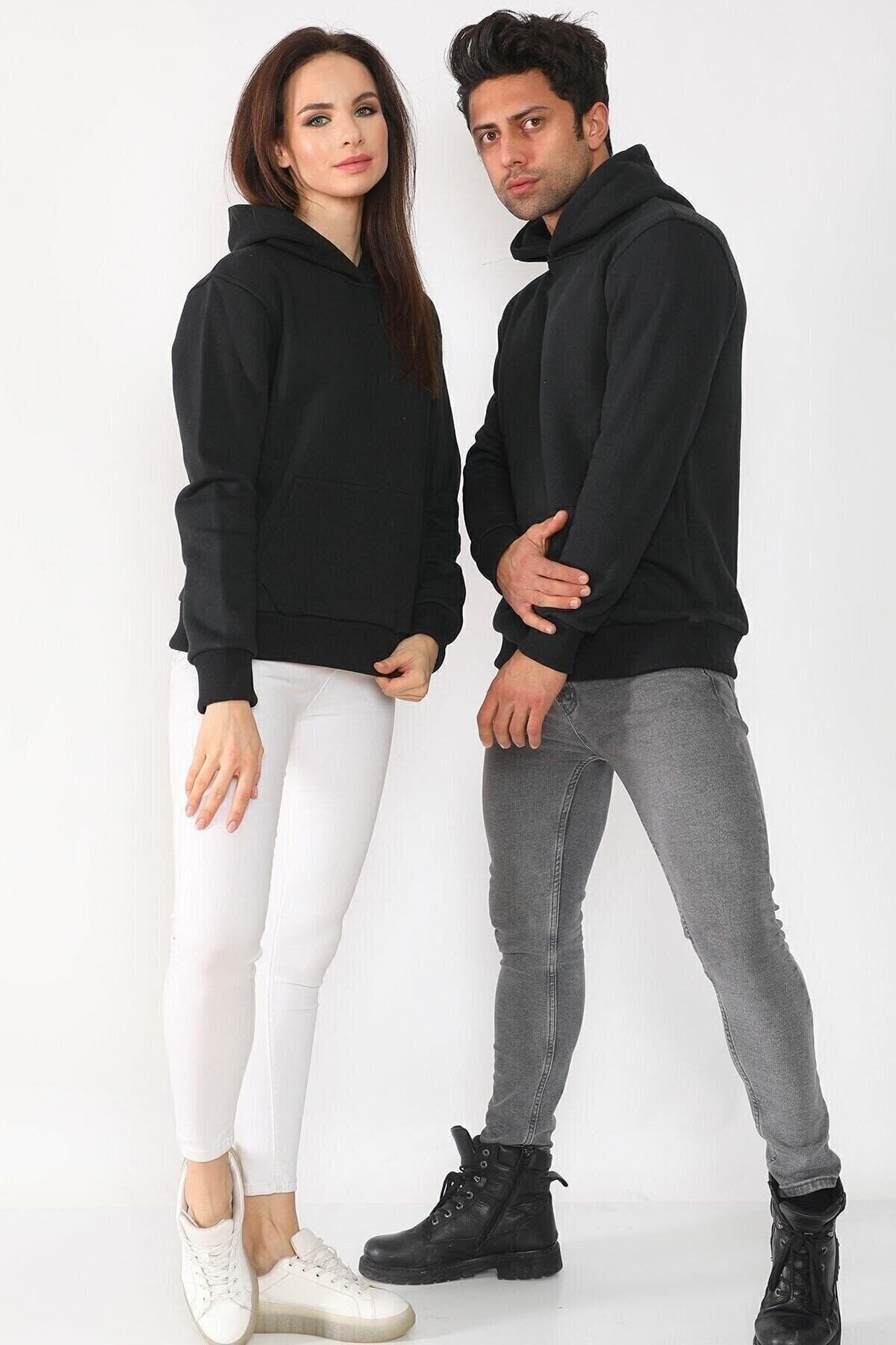 Sevgili Kombini Sweatshirt 2'li Paket Si̇yah - XL