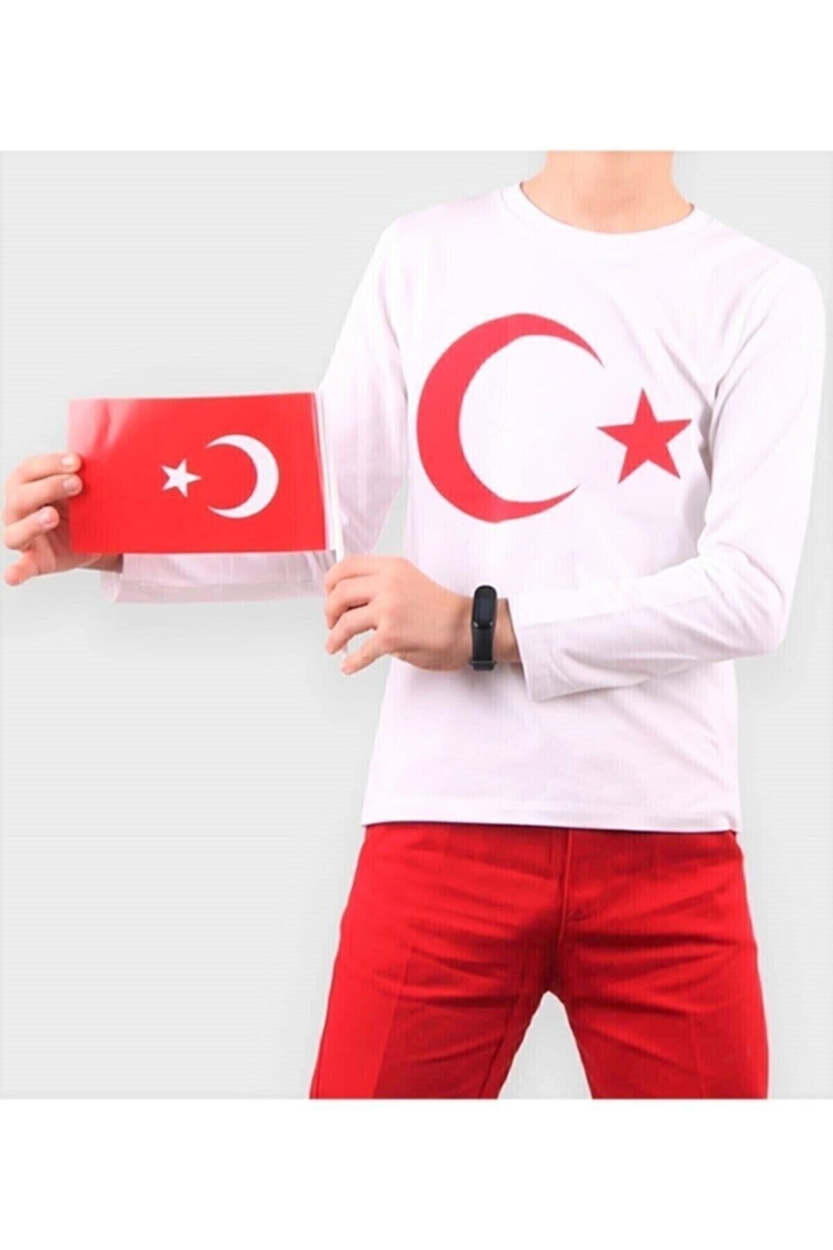 Kız-erkek Çocuk Ve Yetişkin Baskılı Uzun Kol 29 Ekim 19 Mayıs 23 Nisan 10 Kasım Tişört Beyaz1 - 9 Yaş
